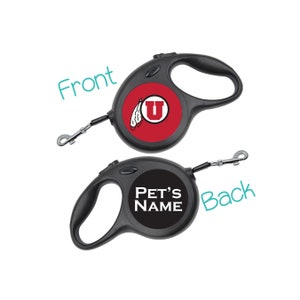 Utah Utes Retractable Dog Walking Leash | Officially Licensed | Personalized for Your Pet