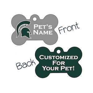 Michigan State Spartans 2-Sided Pet Id Dog Tag | Officially Licensed | Personalized for Your Pet