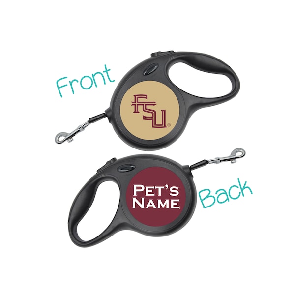 Florida State Seminoles Retractable Dog Walking Leash | Officially Licensed | Personalized for Your Pet