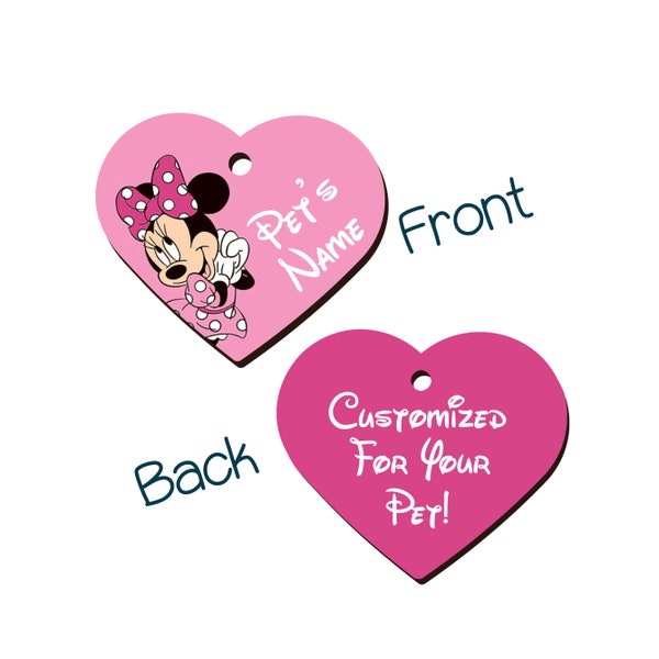 Minnie Mouse | Disney 2-Sided Pet Id Tag for Dogs & Cats | Personalized for Your Pet