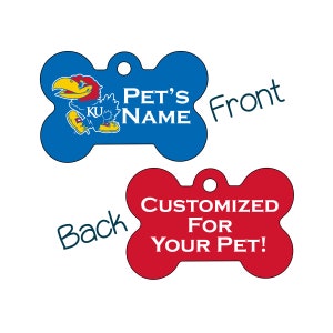 University of Kansas Jayhawks | 2-Sided Pet Id Dog Tag | Officially Licensed | Personalized for Your Pet
