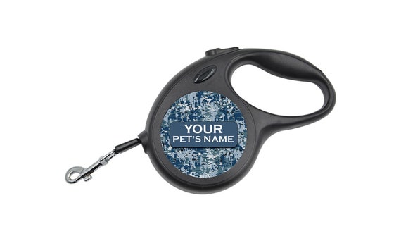 Retractable Dog Walking Leash Arctic Digital Camo Personalized With Your Pet s Name Extends to 16ft Etsy Ireland