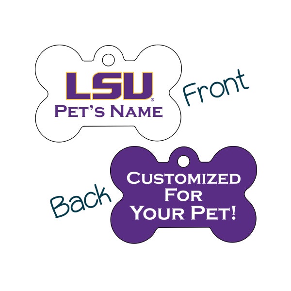 LSU Tigers 2-Sided Pet Id Dog Tag | Officially Licensed | Personalized for Your Pet