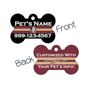 Florida State Seminoles 2-Sided Pet Id Dog Tag | Officially Licensed | Personalized for Your Pet