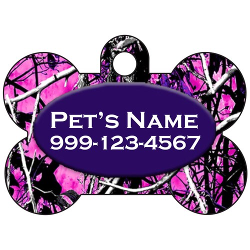 Camo Pet Id Dog Tag Muddy Girl Purple Camo Personalized W/ Etsy