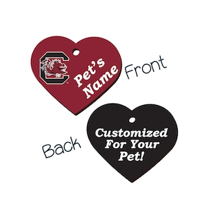 South Carolina Gamecocks 2-Sided Pet Id Tag for Dogs & Cats | Officially Licensed | Personalized for Your Pet