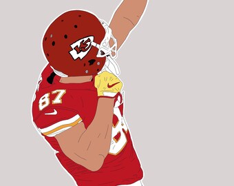 Travis Kelce Jersey Sticker Kansas City Chiefs Football Kelce 87 - Etsy