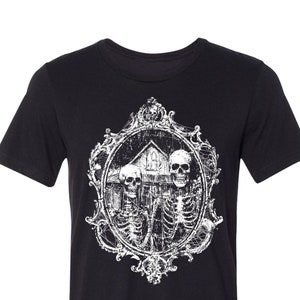 American Gothic, American gothic shirt, gothic shirt, skeleton shirt, skull shirt, black shirt, Nat Jones, gothic art, dark art, skeletons
