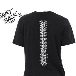 spine tee, spine, mens spine shirt, spine shirt, spinal column, vertebrae, vertebra, backbone, occult fashion, goth fashion, goth, punk