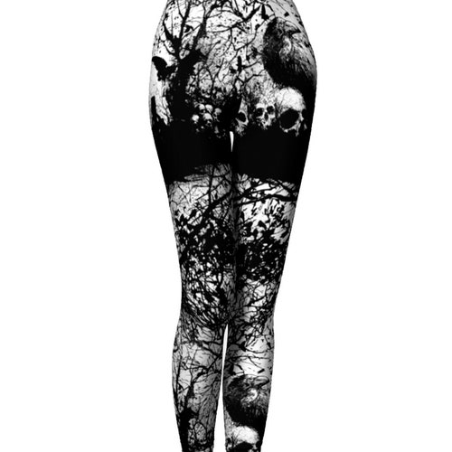 Ravens leggings, raven store leggings, bird leggings, leggings, raven, occult, yoga, Nat Jones, occult leggings, crow, crow leggings, witch, goth