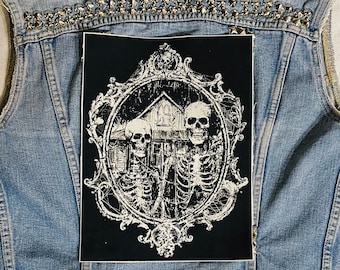 Gothique américain, patch arrière, patch gothique, patch en tissu, patch toile, patch gothique, punk, patch, bricolage, patch Skelton, crâne, goth, patch,