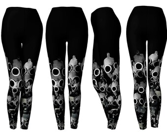 máscara de gas, leggings, caos, leggings punk, punk, chica antidisturbios, rave, raver, leggings rave, moda de máscara de gas, górdección, górmut cibernético, ropa rave,