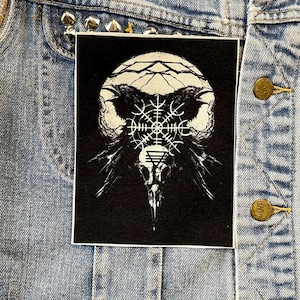 odin ravens, patch, cloth patch, raven patch, crow, raven, norse, canvas patch, DIY, battle vest, Odin, viking helm, viking, helm, birds