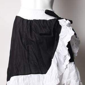 black and white ruffle skirt, steam punk skirt, long skirt, long ruffle skirt, boho, flamingo skirt, ruffle, ruffled skirt, cotton skirt image 5
