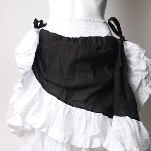 black and white ruffle skirt, steam punk skirt, long skirt, long ruffle skirt, boho, flamingo skirt, ruffle, ruffled skirt, cotton skirt image 6