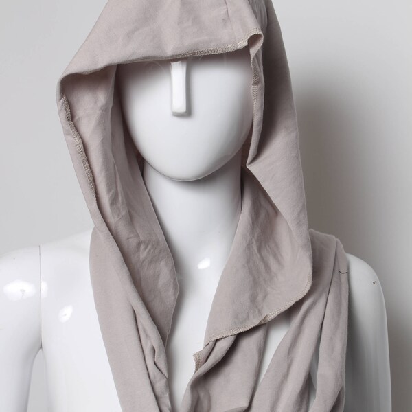 beige hood, hippie hood, festival, bohemian hood, hooded scarf, peasant hood, assassin hood, celtic hood, festival wear, burning man, summer