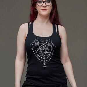 Occult racerback, pentacle, pentagram, bat, skeleton, skeleton bats, Nat Jones, satanic, devil, occult clothing, satanic temple, witchcraft