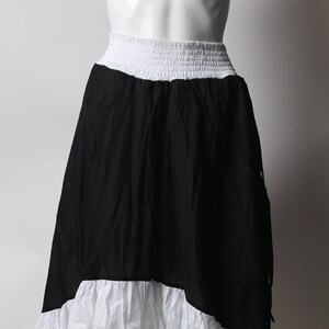 black and white ruffle skirt, steam punk skirt, long skirt, long ruffle skirt, boho, flamingo skirt, ruffle, ruffled skirt, cotton skirt image 4
