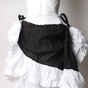 black and white ruffle skirt, steam punk skirt, long skirt, long ruffle skirt, boho, flamingo skirt, ruffle, ruffled skirt, cotton skirt image 3