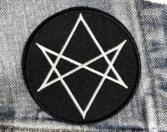 hexagram patch, Thelema, Aleister Crowley, unicursal hexagram, six pointed star, satanic patch, Satan, occult symbols, occult patch, occult