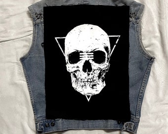 skull patch, back patch, large patch, skeleton patch, skull, badge, metal patch, punk patch, vest patch, canvas patch, back patches