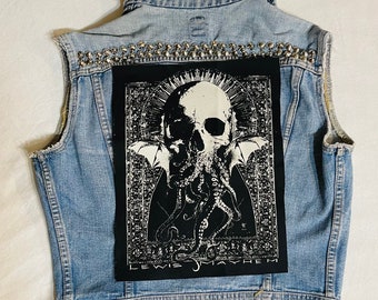 Cthulhu, Elder Gods, back patch, Cthulhu back patch, canvas back patch, cloth patch, canvas patch, Kraken, Lovecraft, punk, patch, diy,