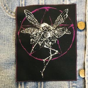 skeleton Fairy, cloth patch, canvas patch, cotton patch, fabric patch, punk patch, DIY, battle vest, fairy patch, skeleton patch, alchemy