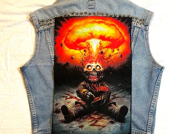 Kaboom, back patch, canvas patch, back patch, punk patch, DIY, battle vest, goth, witchcraft, cloth patch, Adam bomb, garbage pail kids