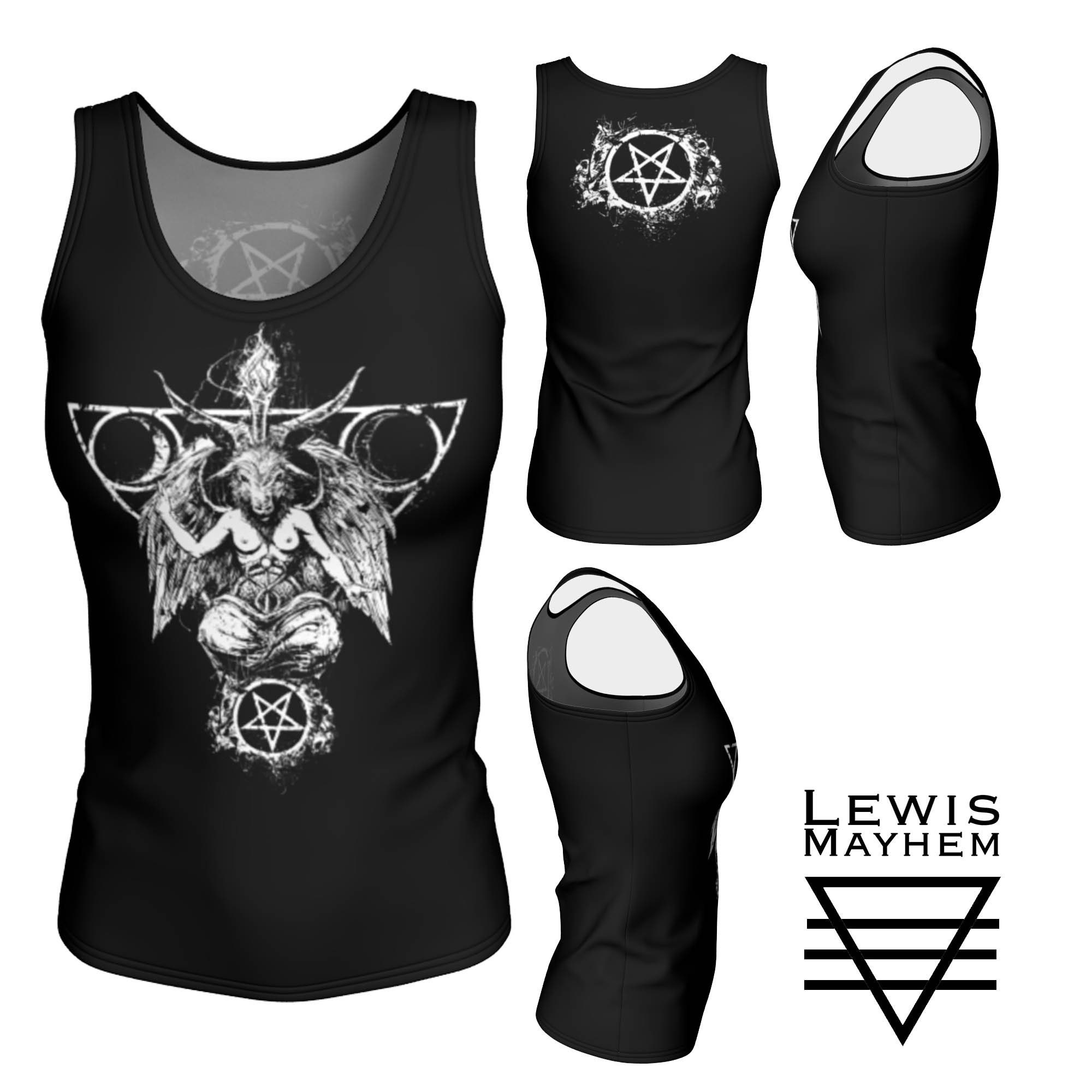 Baphomet Fitted Tank, Baphomet, Knights Templar, Satanic