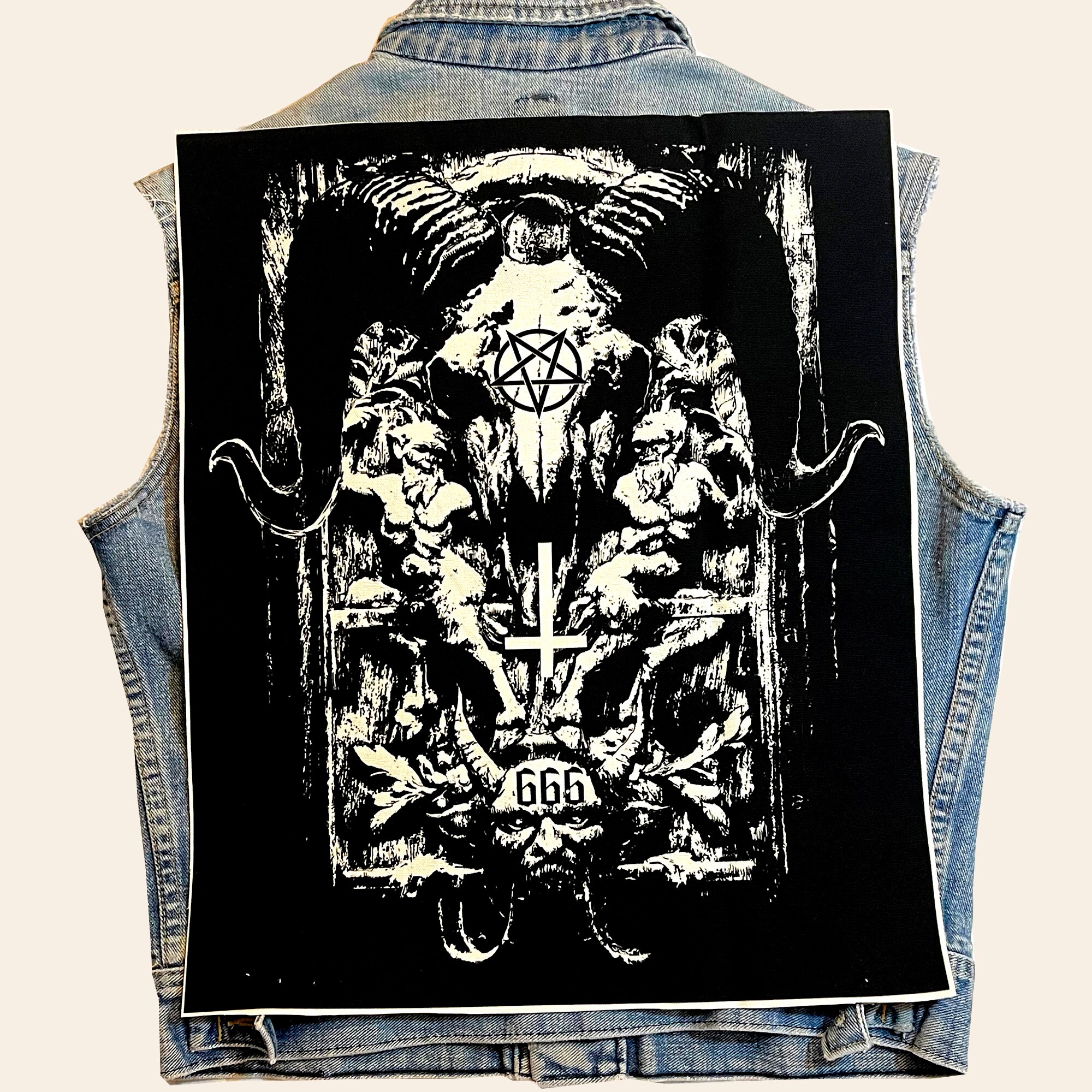 666, Back Patch, XL Canvas Patch, Back Patch, Punk Patch, DIY, Battle ...