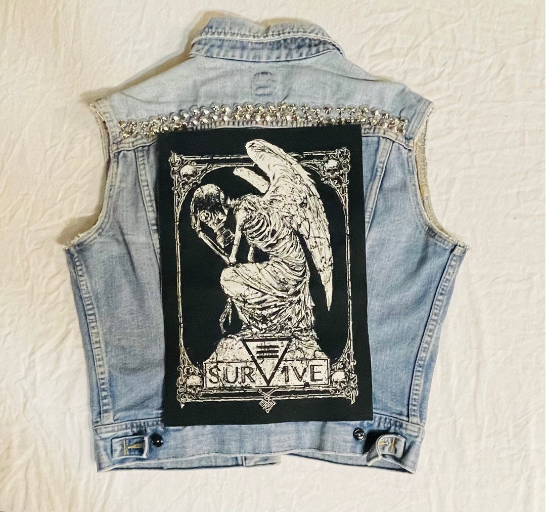 Survive Back Patch Canvas Patch Back Patch Punk Patch Etsy