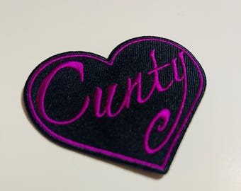 Cunty Patch ,patch ,Embroidered patch, small patch,  patch, diy, punk patch, Cunty , rebel, rebellion, punk, fuck, Riot,