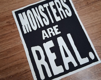 Monsters Are Real BACKPATCH , canvas patch, cotton patch, fabric patch, punk patch, DIY, political punk, punk patches, punk, revolution,