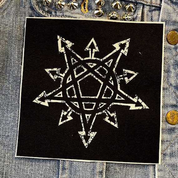 Chaosagram, cloth patch, canvas patch, cotton patch, fabric patch, punk patch, DIY, chaos, chaos symbol, occult symbol, chaos patch, goth