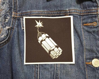 Dinamita, parche, parche de lona, parche de tela, parche de dinamita, parche de arma, bricolaje, parche punk, bomba, rebelde, rebelión, punk, disturbios