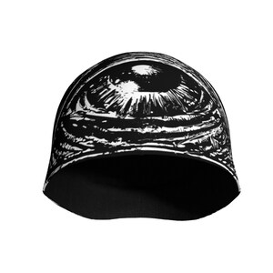 all seeing eye beanie, slouch toque, eyeball, eye, illuminati, occult beanie, beanie, eyeball, eye beanie, occult clothing, festival clothes