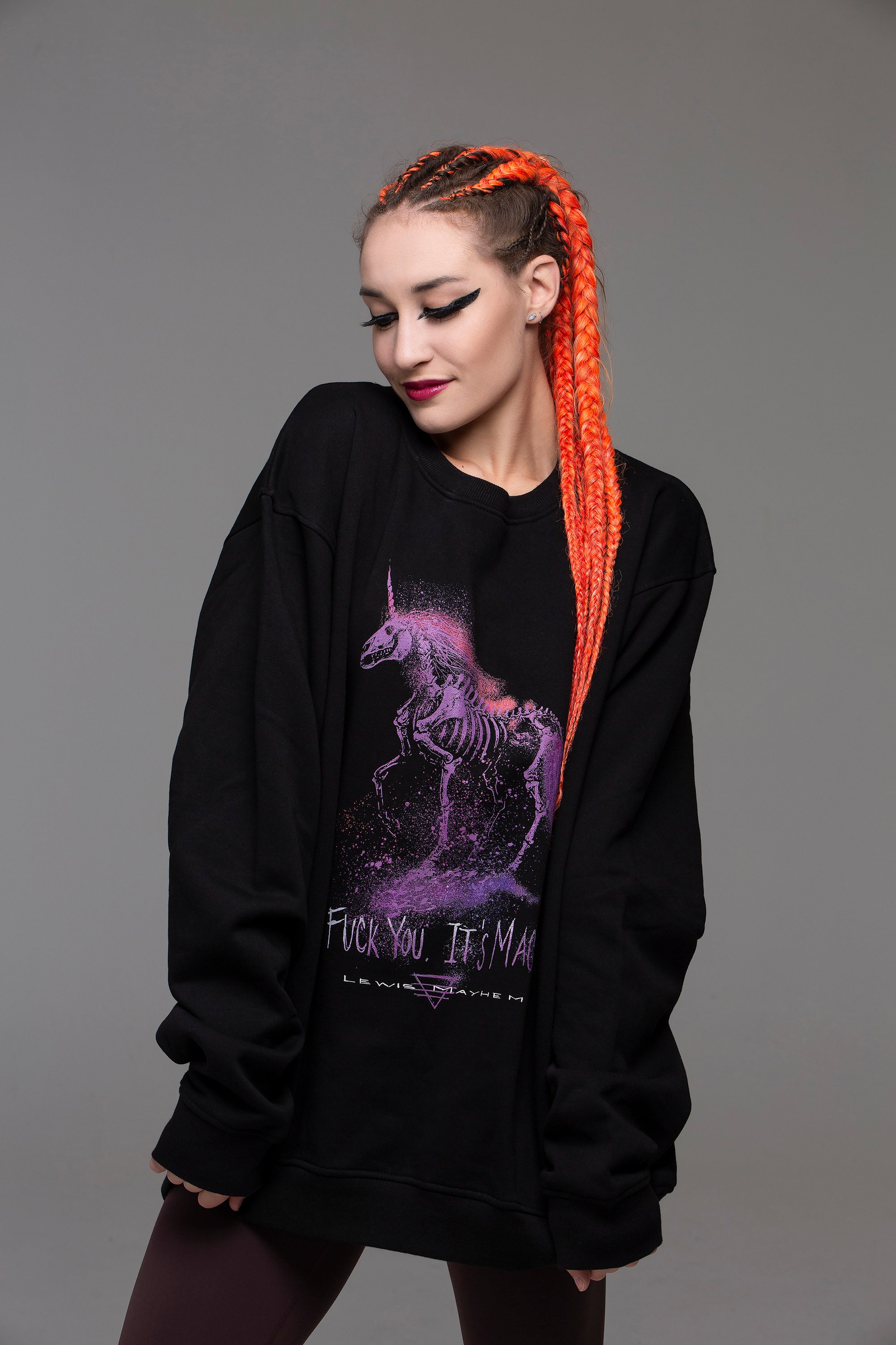 Fuck You, Its Magic, Unicorn, Sweat Shirt, Unicorn Crew Neck, Pink