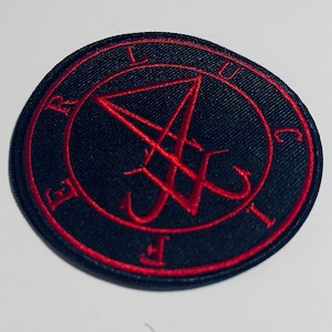 Luzifer Aufnäher, Luzifer Siegel, Satan Aufnäher, Luzifer Siegel, Luzifer Symbol, okkulter Aufnäher, Satan, okkultes Symbol, gestickter Aufnäher