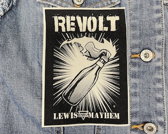 Molotovcocktail, patch, canvas patch, stoffen patch, molotovcocktail patch, patch, doe-het-zelf, punk patch, rebel, rebellie, punk, rellen