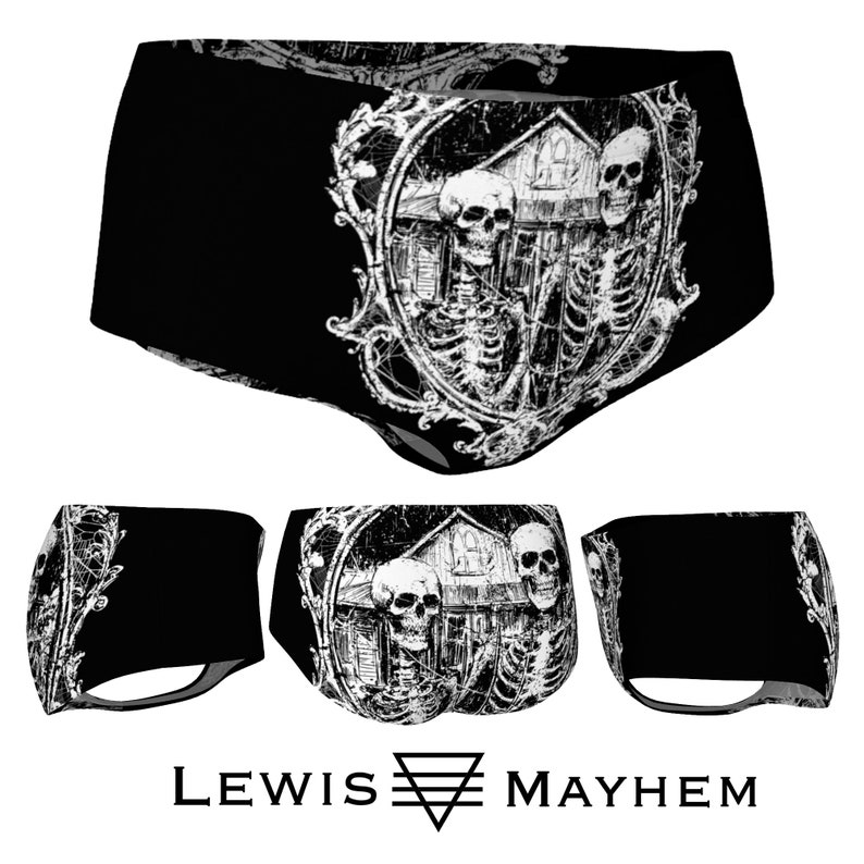 American Gothic, mini shorts, occult clothing, skeletons, skeleton booty shorts, booty shorts, shot shorts, skull, occult clothing, gothic image 7