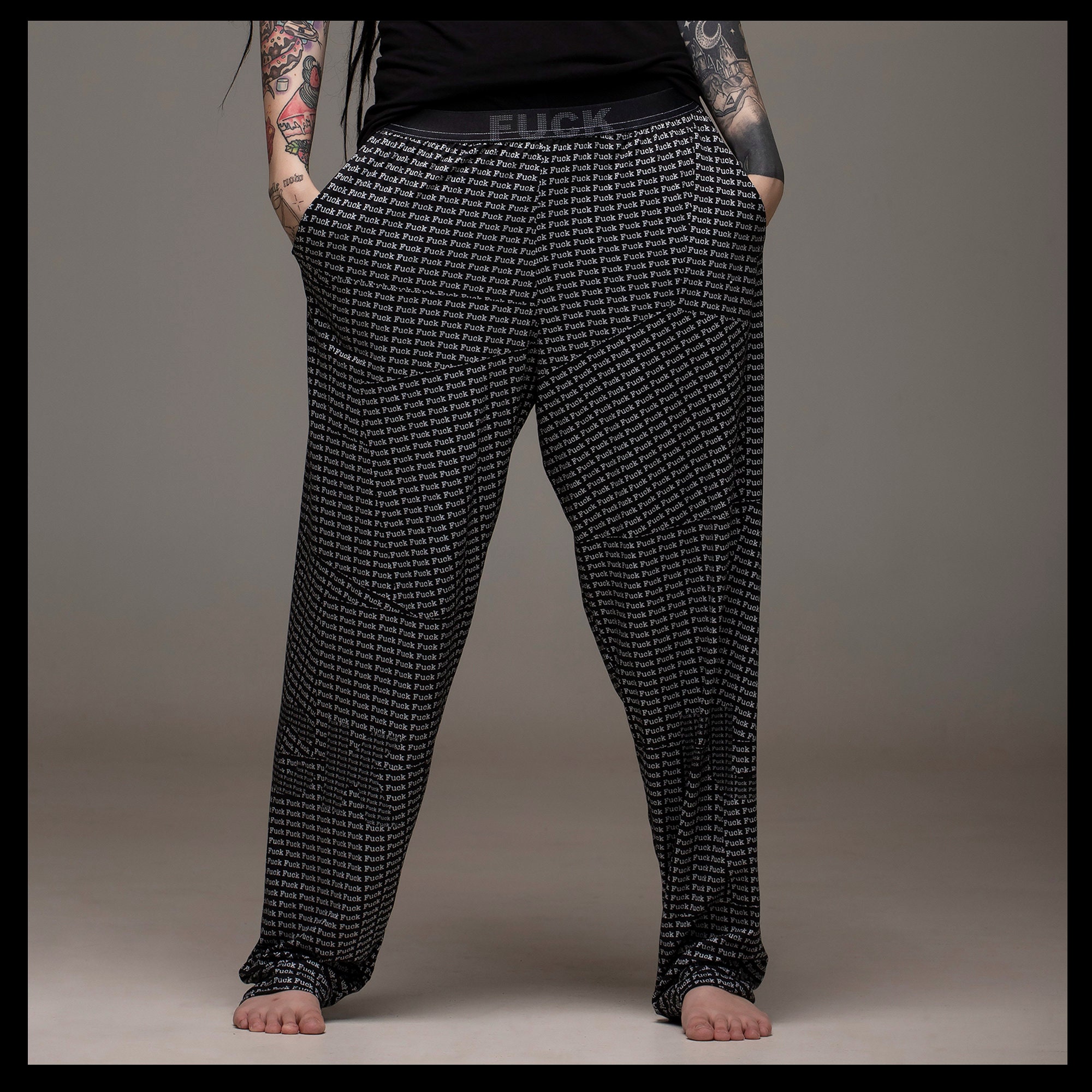 Fuck, Comfy Pants, FUCK, Fuck All Over Print, Offensive Pants, Pjs