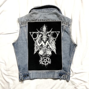 Baphomet back patch, canvas back patch, cloth patch, satanic patch, satanic back patch, baphomet, satanic, satan, diy, punk patch, as above