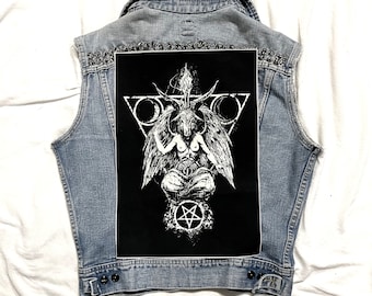 Baphomet back patch, canvas back patch, cloth patch, satanic patch, satanic back patch, baphomet, satanic, satan, diy, punk patch, as above