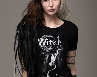 witch, womens tee, womens shirt, occult tee, witch tee, goth tee, gothic tee, witchcraft, black tee, pentacle, goth, nugoth, witchy, spell