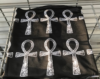 Ankh, opaska na głowę, maska przeciwpyłowa, osłona twarzy, bandana, egipski, osłona głowy, bandana gotycka, ocieplacz na szyję, osłona szyi, okultystyczny, gotycki, pogański, symbol