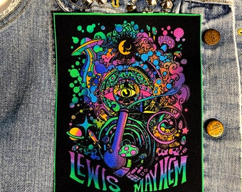 Psychedelic, patch, Psychedelics, mushroom, rave, party, patches, canvas patches, stoner, trip, trippy, festival, diy, hippy patch, 70s,