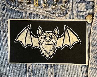 Vlad bat, patch, goth bat, canvas patch, cloth patch, bat patch, diy, punk patch, skeleton, bat, bat wing