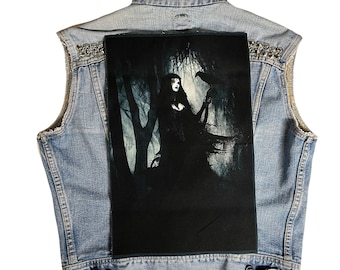Rabe, Schönheit, Rückenaufnäher, Gothic, Rabe Aufnäher, Leinwand Aufnäher, Tuch Aufnäher, DIY, Kampfweste, Goth, Hexe, Krähe, Dark Style, Gothic Aufnäher,