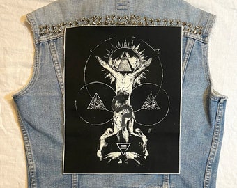worship back patch, occult back patch, back patch, gothic patch, goth, punk patch, cloth patch, witchcraft, diy, canvas back patch, cloth