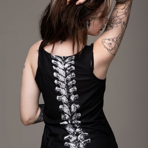 spine tank, spine, spine fitted tank, spine shirt, spinal column, vertebrae, vertebra, backbone, occult fashion, goth fashion, goth, punk